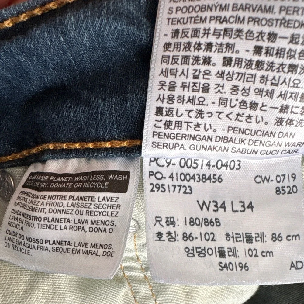 Levis 514 Straight Fit Mens Dark Wash Blue Denim Jeans W34 L34 00514-0403